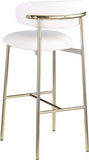 Lupita Vegan Leather Upholstered Bar Stool — 833-C - White - 833White-C alternate view 5