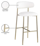 Lupita Vegan Leather Upholstered Bar Stool — 833-C - White - 833White-C Infographic