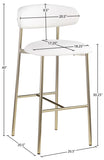 Lupita Vegan Leather Upholstered Bar Stool — 833-C - White - 833White-C Dim