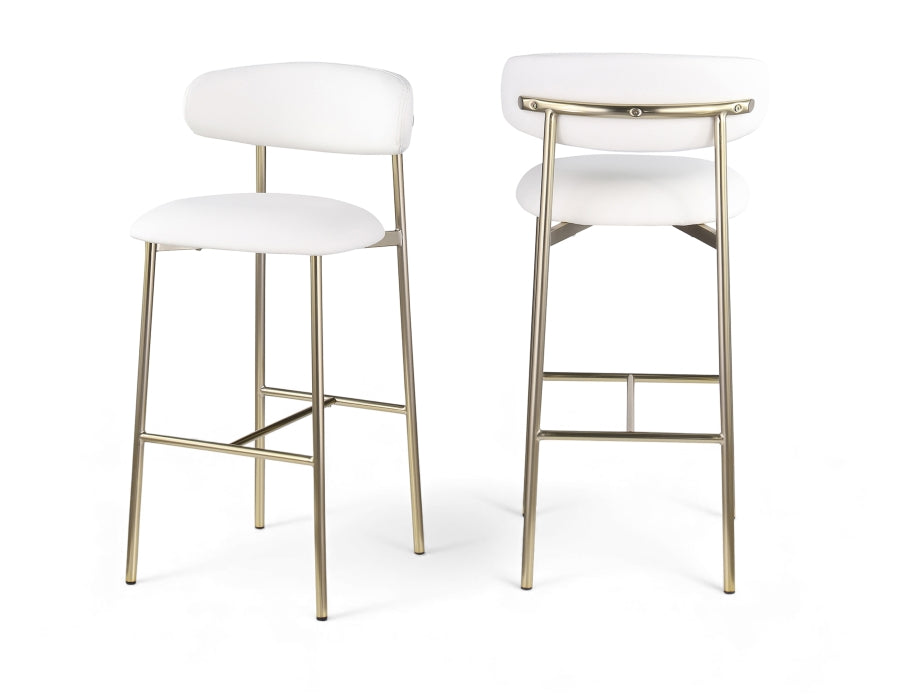 Lupita Vegan Leather Upholstered Bar Stool — 833-C - White - 833White-C Double Chair