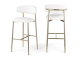 Lupita Vegan Leather Upholstered Bar Stool — 833-C - White - 833White-C Double Chair