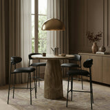 Lupita Vegan Leather Upholstered Bar Stool — 834-C - Black - 834Black-C alternate view 1