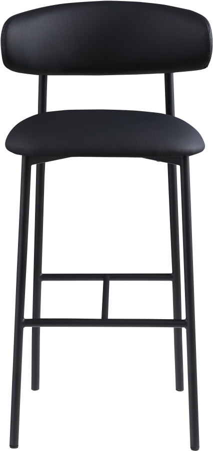Lupita Vegan Leather Upholstered Bar Stool — 834-C - Black - 834Black-C alternate view 2