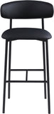 Lupita Vegan Leather Upholstered Bar Stool — 834-C - Black - 834Black-C alternate view 2