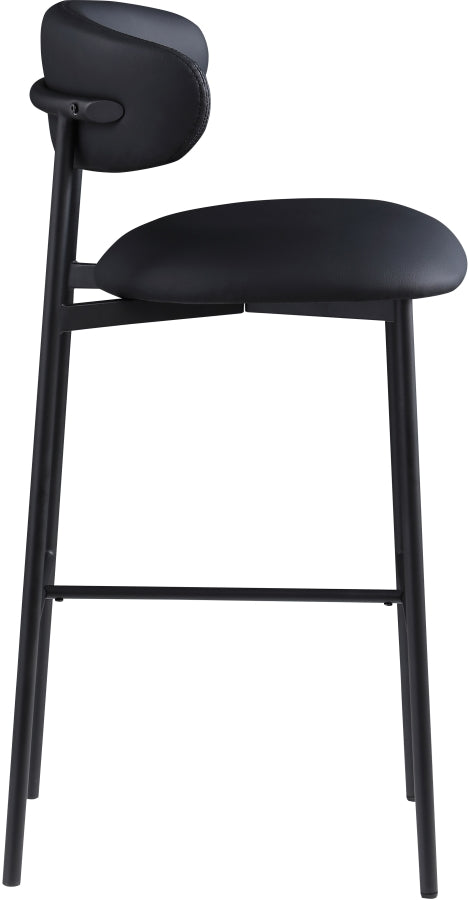 Lupita Vegan Leather Upholstered Bar Stool — 834-C - Black - 834Black-C alternate view 3