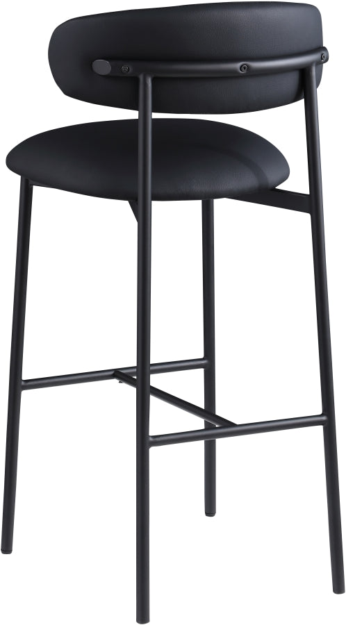 Lupita Vegan Leather Upholstered Bar Stool — 834-C - Black - 834Black-C alternate view 5