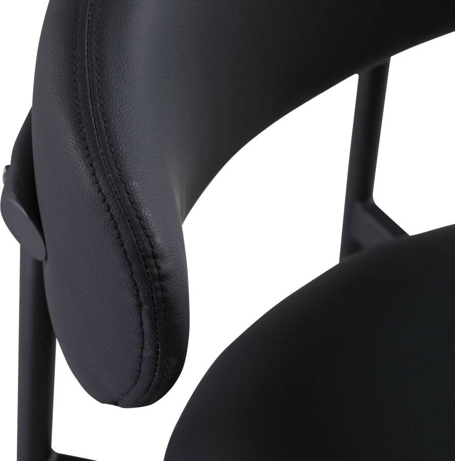 Lupita Vegan Leather Upholstered Bar Stool — 834-C - Black - 834Black-C alternate view 6