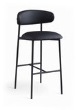 Lupita Vegan Leather Upholstered Bar Stool — 834-C - Black - 834Black-C
