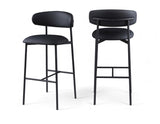 Lupita Vegan Leather Upholstered Bar Stool — 834-C - Black - 834Black-C Double Chair