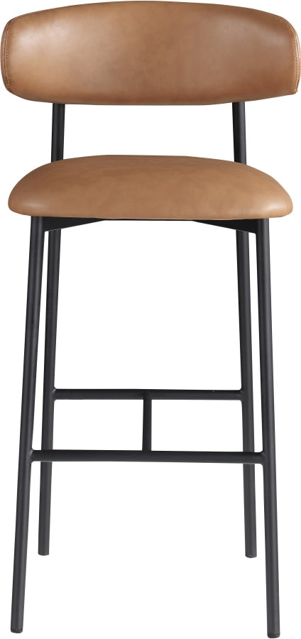 Lupita Vegan Leather Upholstered Bar Stool — 834-C - Cognac - 834Cognac-C alternate view 2