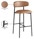 Lupita Vegan Leather Upholstered Bar Stool — 834-C - Cognac - 834Cognac-C Infographic