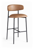 Lupita Vegan Leather Upholstered Bar Stool — 834-C - Cognac - 834Cognac-C