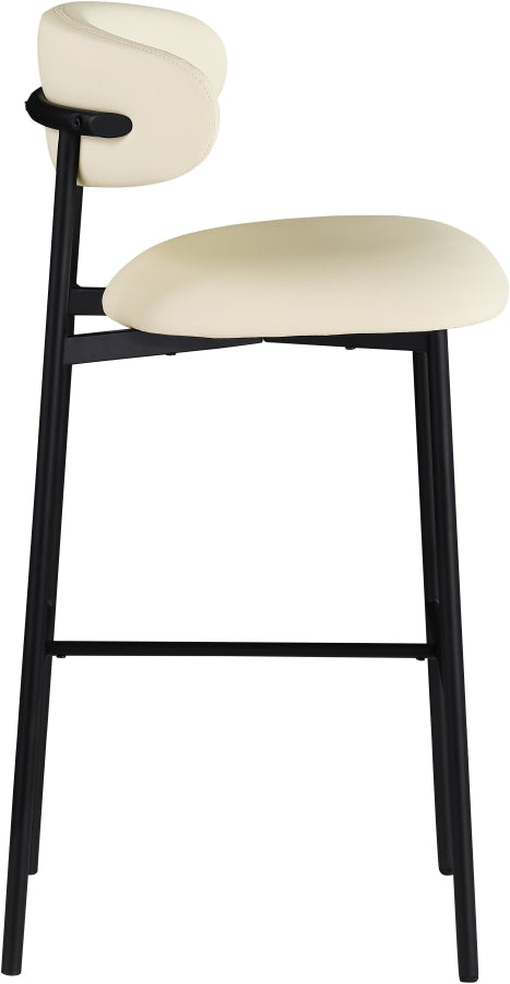 Lupita Vegan Leather Upholstered Bar Stool — 834-C - Cream - 834Cream-C alternate view 3