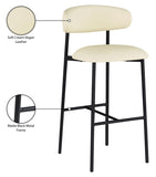 Lupita Vegan Leather Upholstered Bar Stool — 834-C - Cream - 834Cream-C Infographic