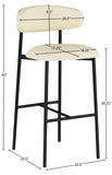 Lupita Vegan Leather Upholstered Bar Stool — 834-C - Cream - 834Cream-C Dim