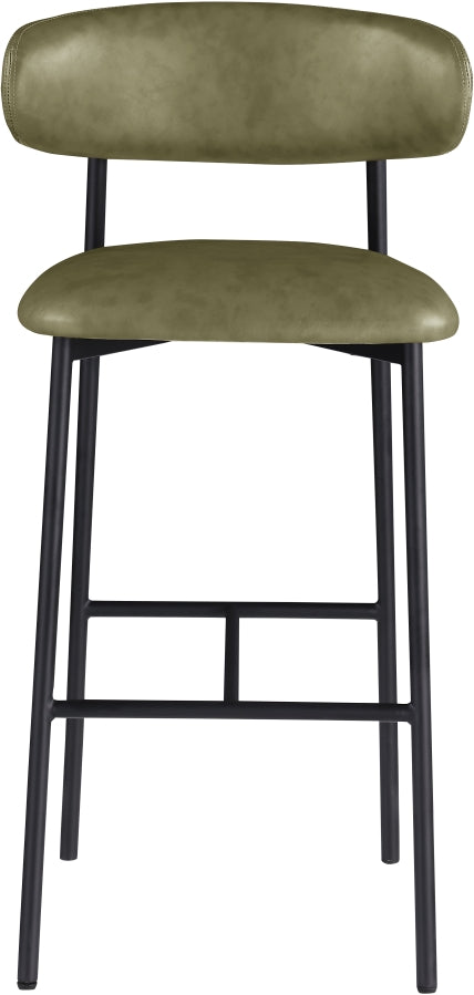 Lupita Vegan Leather Upholstered Bar Stool — 834-C - Olive - 834Olive-C alternate view 2