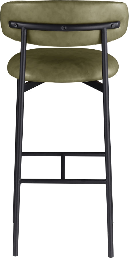 Lupita Vegan Leather Upholstered Bar Stool — 834-C - Olive - 834Olive-C alternate view 4
