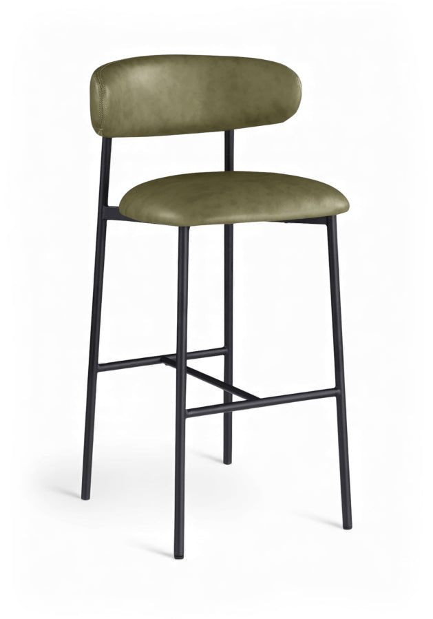 Lupita Vegan Leather Upholstered Bar Stool — 834-C - Olive - 834Olive-C
