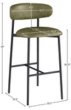 Lupita Vegan Leather Upholstered Bar Stool — 834-C - Olive - 834Olive-C Dim