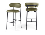 Lupita Vegan Leather Upholstered Bar Stool — 834-C - Olive - 834Olive-C Double Chair