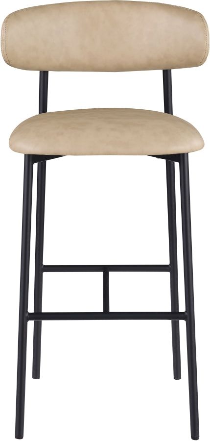 Lupita Vegan Leather Upholstered Bar Stool — 834-C - Tan - 834Tan-C alternate view 2