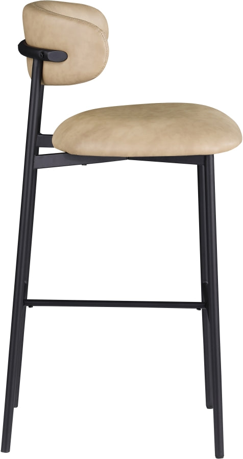 Lupita Vegan Leather Upholstered Bar Stool — 834-C - Tan - 834Tan-C alternate view 3