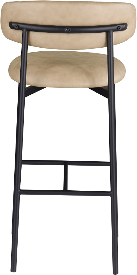 Lupita Vegan Leather Upholstered Bar Stool — 834-C - Tan - 834Tan-C alternate view 4