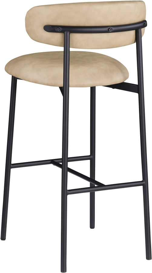 Lupita Vegan Leather Upholstered Bar Stool — 834-C - Tan - 834Tan-C alternate view 5