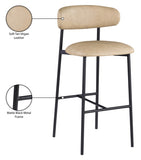 Lupita Vegan Leather Upholstered Bar Stool — 834-C - Tan - 834Tan-C Infographic
