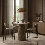 Lupita Vegan Leather Upholstered Bar Stool — 834-C - Taupe - 834Taupe-C alternate view 1