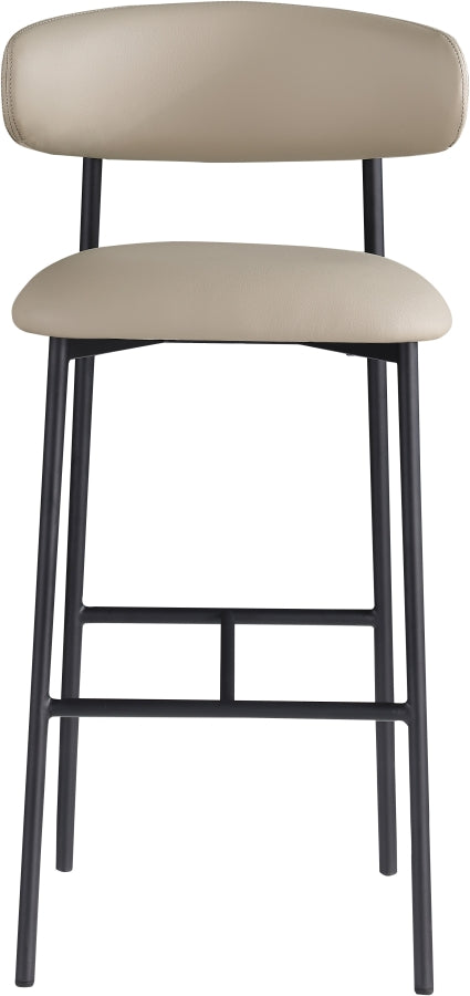 Lupita Vegan Leather Upholstered Bar Stool — 834-C - Taupe - 834Taupe-C alternate view 2