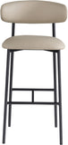 Lupita Vegan Leather Upholstered Bar Stool — 834-C - Taupe - 834Taupe-C alternate view 2