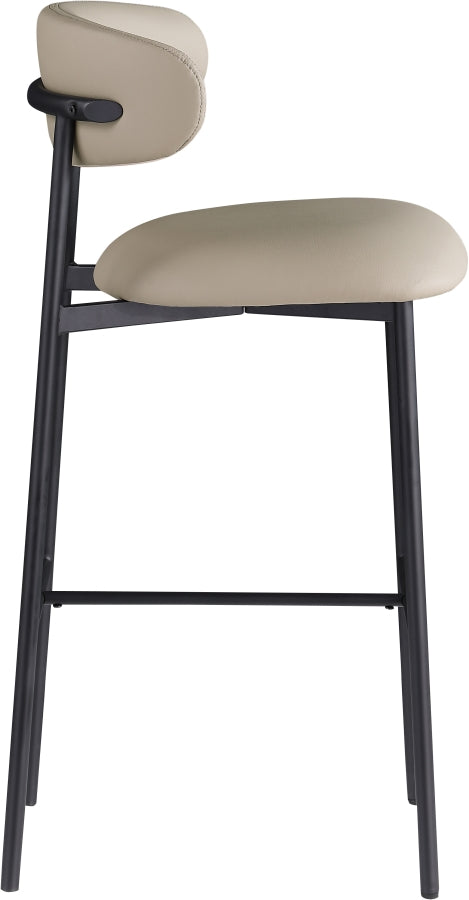 Lupita Vegan Leather Upholstered Bar Stool — 834-C - Taupe - 834Taupe-C alternate view 3