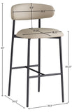 Lupita Vegan Leather Upholstered Bar Stool — 834-C - Taupe - 834Taupe-C Dim