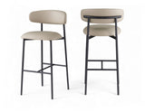 Lupita Vegan Leather Upholstered Bar Stool — 834-C - Taupe - 834Taupe-C Double Chair