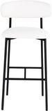 Lupita Vegan Leather Upholstered Bar Stool — 834-C - White - 834White-C alternate view 2