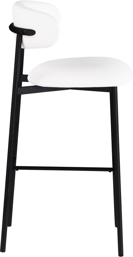 Lupita Vegan Leather Upholstered Bar Stool — 834-C - White - 834White-C alternate view 3