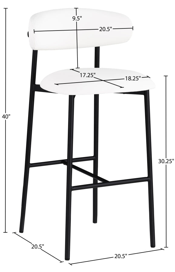 Lupita Vegan Leather Upholstered Bar Stool — 834-C - White - 834White-C Dim