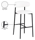 Lupita Vegan Leather Upholstered Bar Stool — 834-C - White - 834White-C Infographic