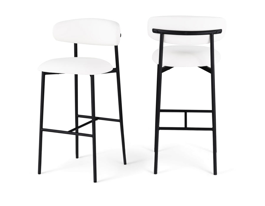 Lupita Vegan Leather Upholstered Bar Stool — 834-C - White - 834White-C Double Chair