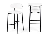 Lupita Vegan Leather Upholstered Bar Stool — 834-C - White - 834White-C Double Chair