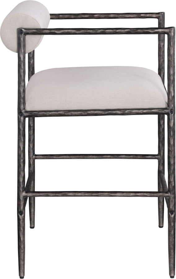 Axis Linen Textured Fabric Upholstered Counter Stool — 88098-C - Beige - 88098Beige-C alternate view 3