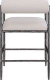 Axis Linen Textured Fabric Upholstered Counter Stool — 88098-C - Beige - 88098Beige-C alternate view 4