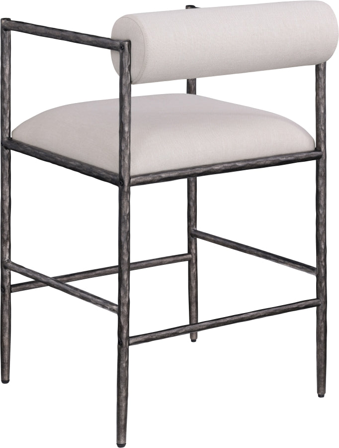 Axis Linen Textured Fabric Upholstered Counter Stool — 88098-C - Beige - 88098Beige-C alternate view 5