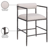 Axis Linen Textured Fabric Upholstered Counter Stool — 88098-C - Beige - 88098Beige-C Infographic