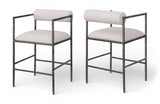 Axis Linen Textured Fabric Upholstered Counter Stool — 88098-C - Beige - 88098Beige-C Double Chair