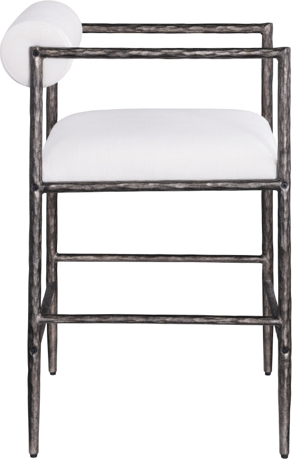 Axis Linen Textured Fabric Upholstered Counter Stool — 88098-C - Cream - 88098Cream-C alternate view 3