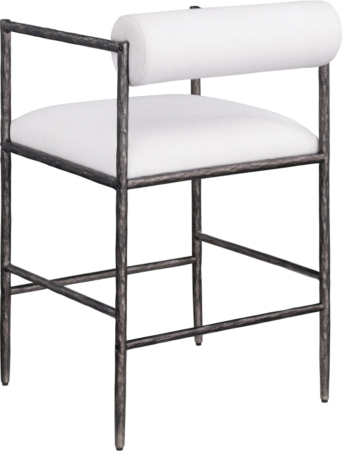 Axis Linen Textured Fabric Upholstered Counter Stool — 88098-C - Cream - 88098Cream-C alternate view 5