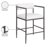 Axis Linen Textured Fabric Upholstered Counter Stool — 88098-C - Cream - 88098Cream-C Infographic
