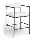 Axis Linen Textured Fabric Upholstered Counter Stool — 88098-C - Cream - 88098Cream-C